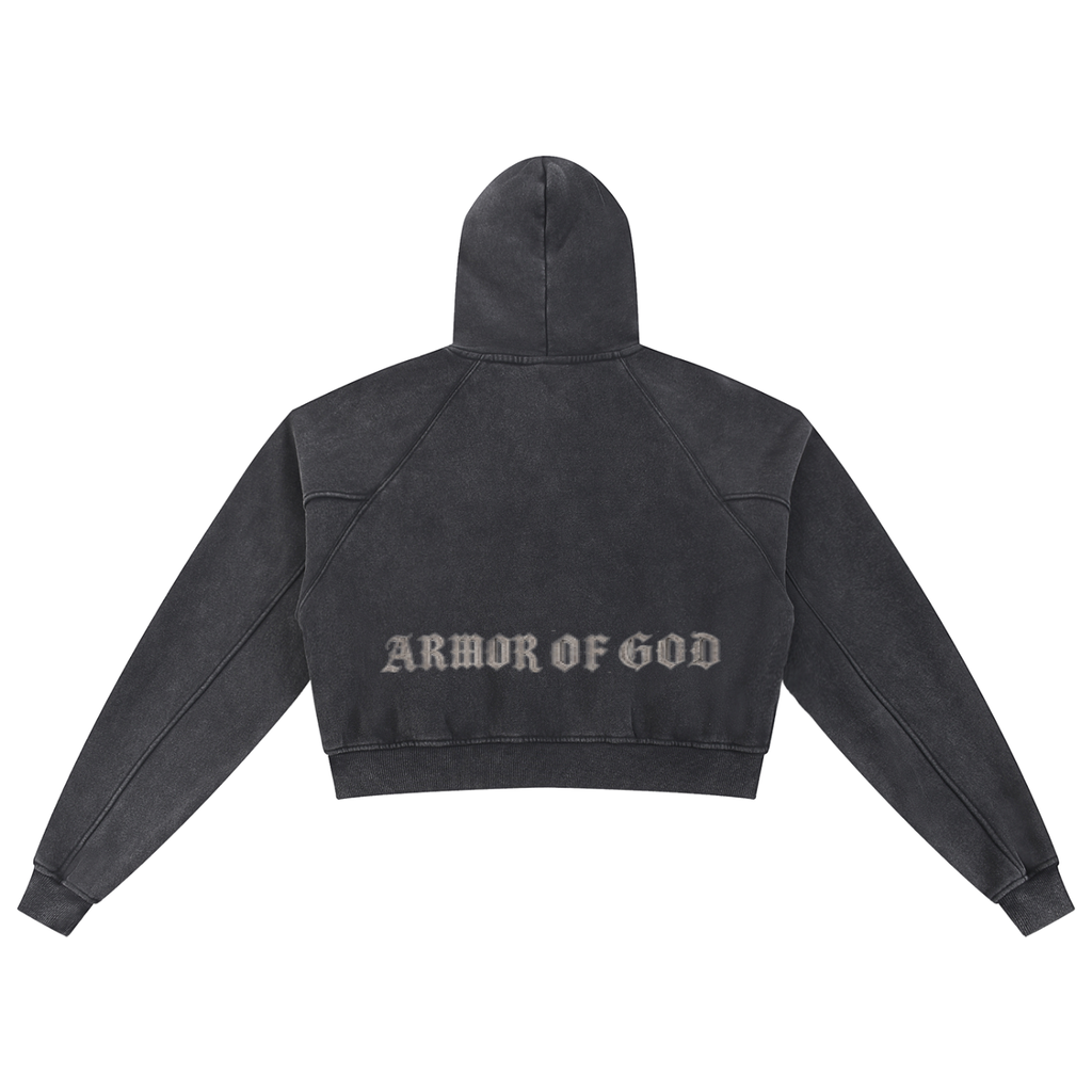 Snow Washed Cropped Hoodie