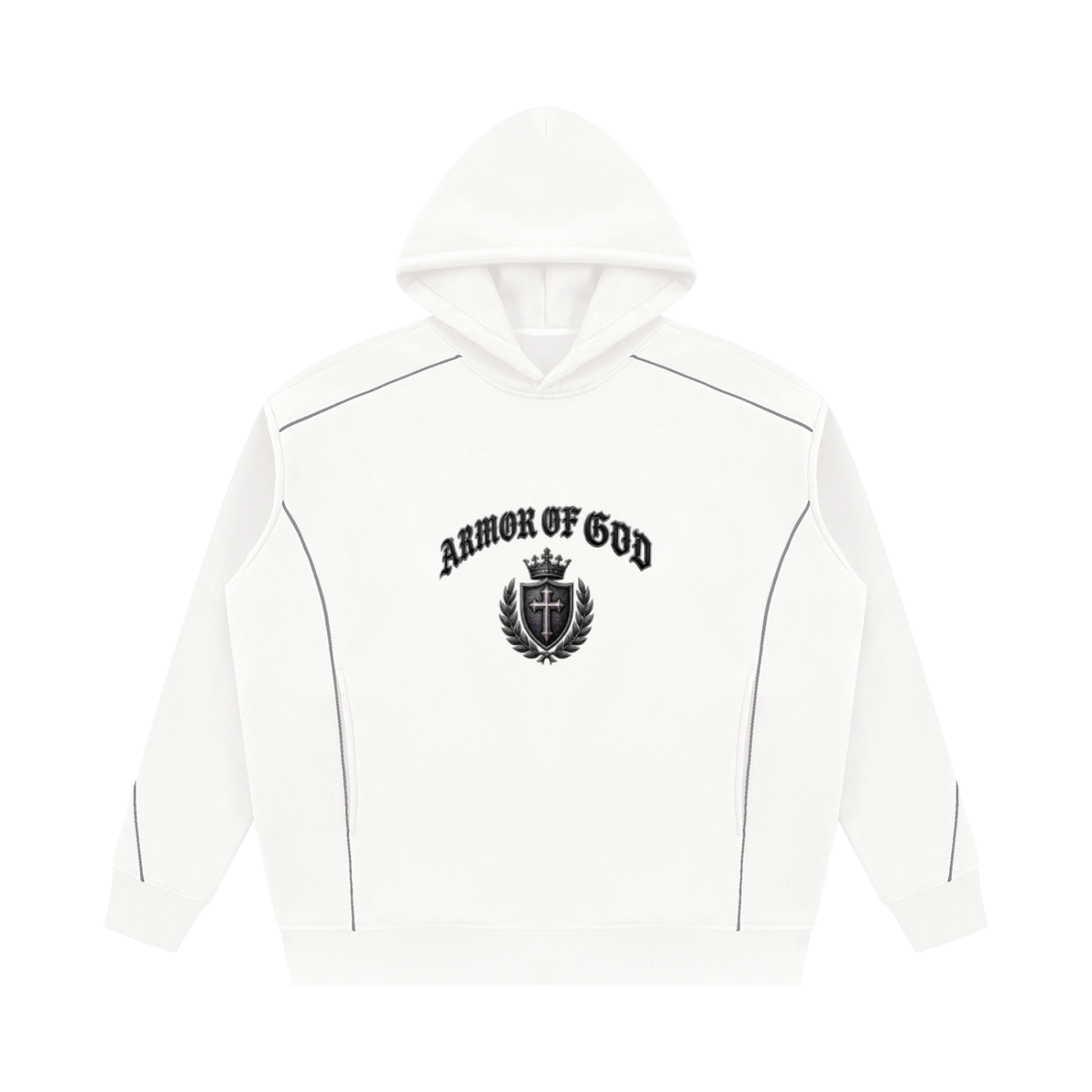 Unisex Oversized Piping Fleece Hoodie