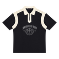 Unisex Color Block Quarter Zip Polo Shirt