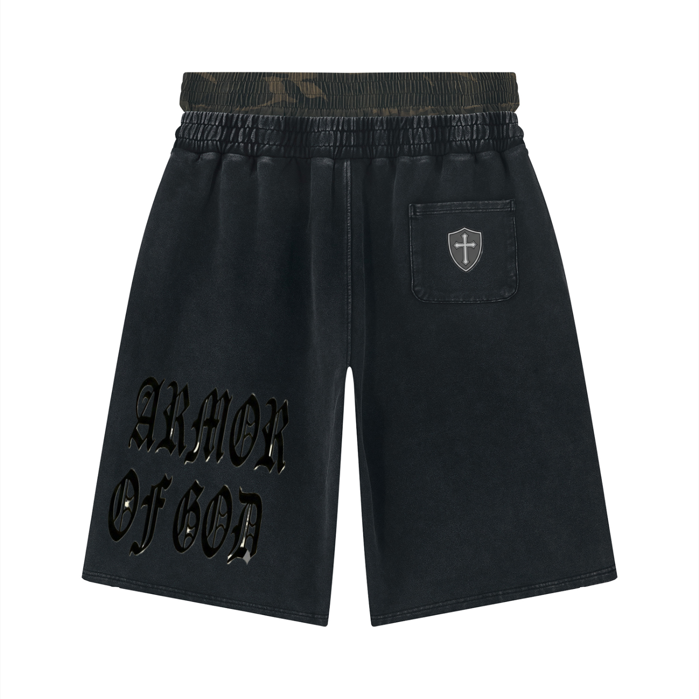 Unisex Vintage Wash Distressed Wide Leg Shorts