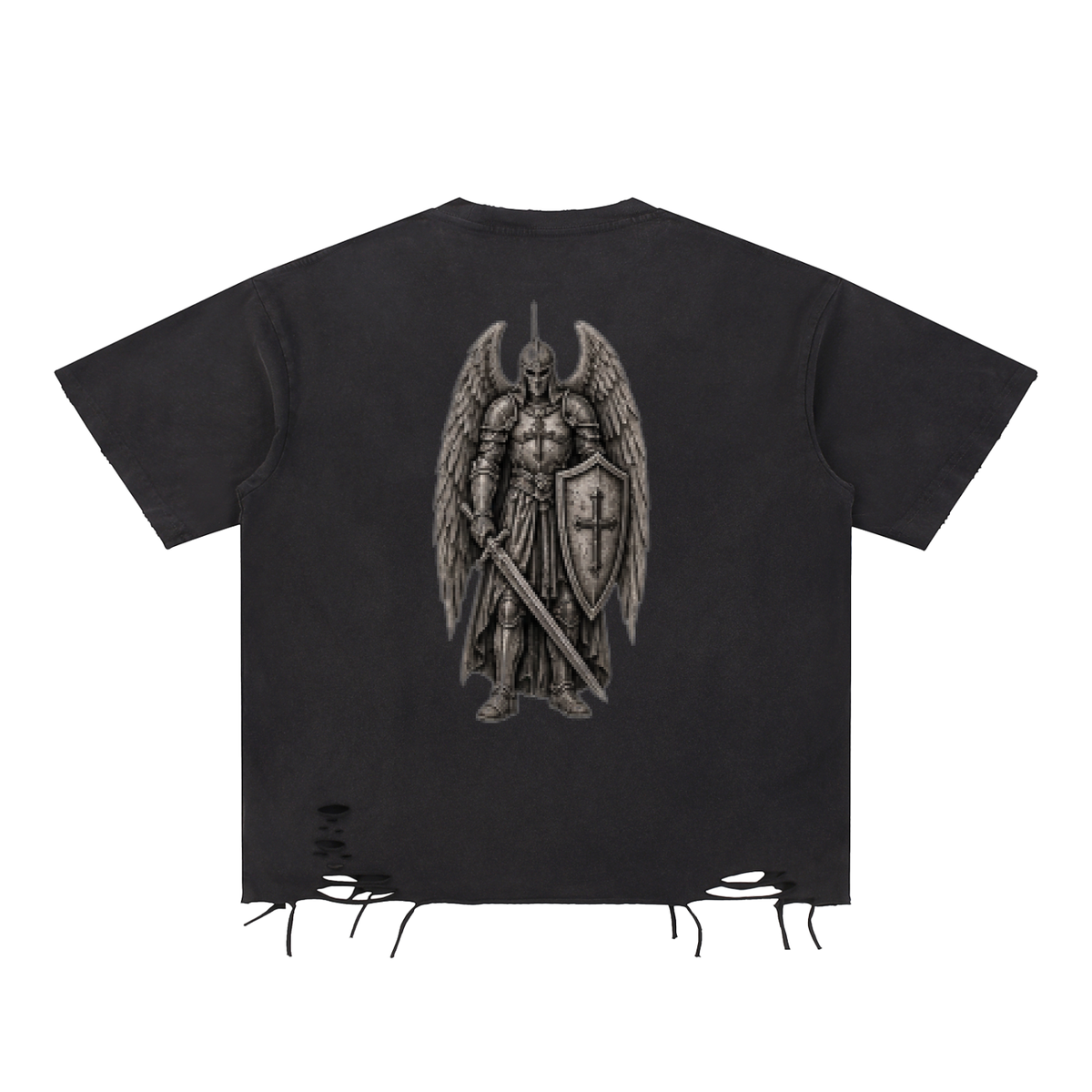 Snow Washed Raw-Hem T-Shirt