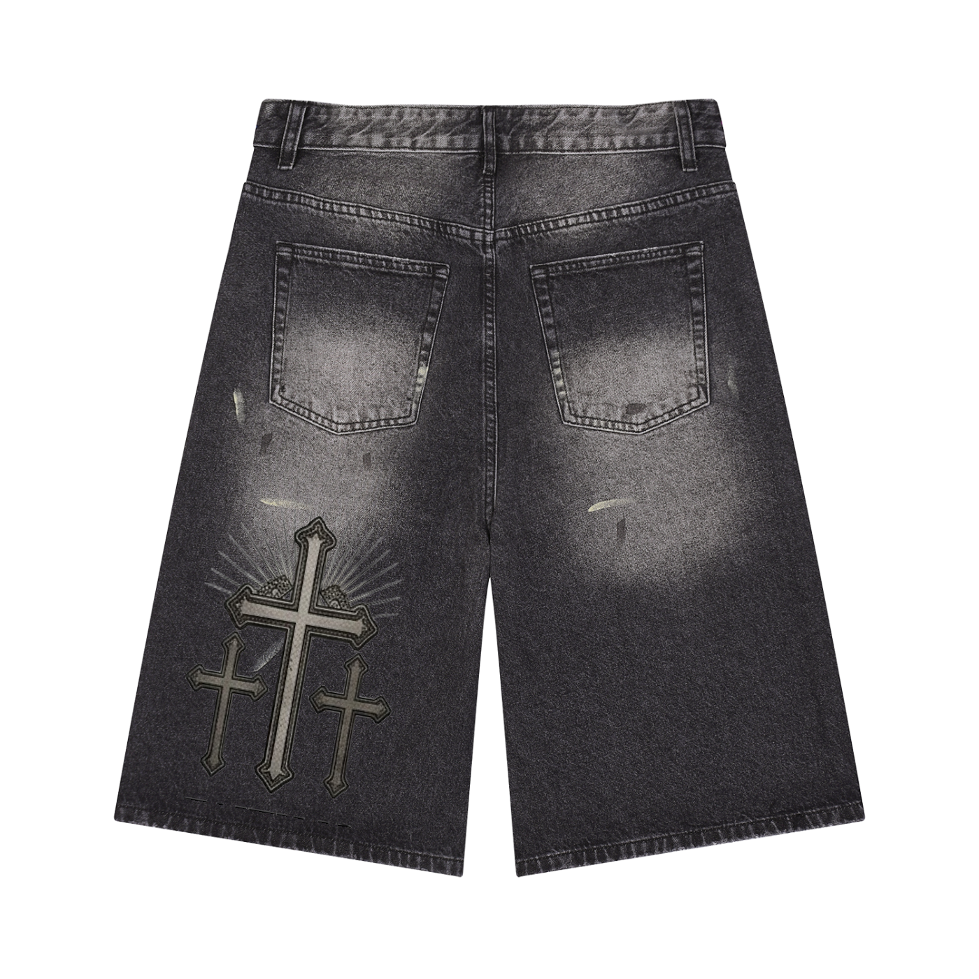 Men’s Vintage Wash Wide Leg Denim Shorts