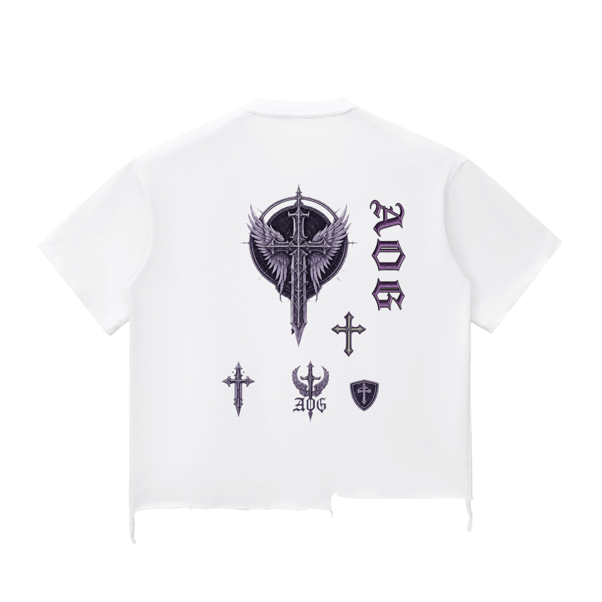 Snow Wash Raw-Hem Boxy T-shirt