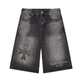 Men’s Vintage Wash Wide Leg Denim Shorts