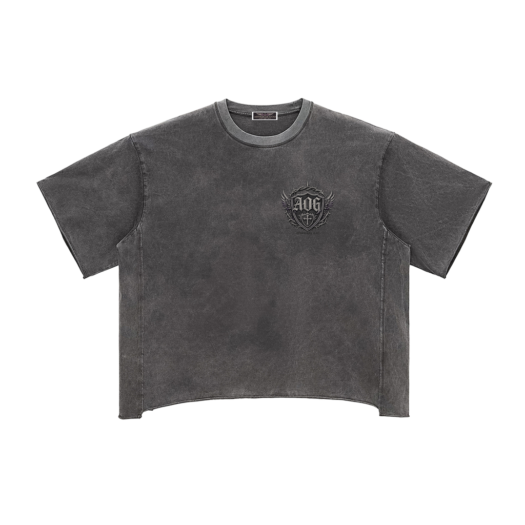 Raw Edge Snow Washed Boxy T-Shirt