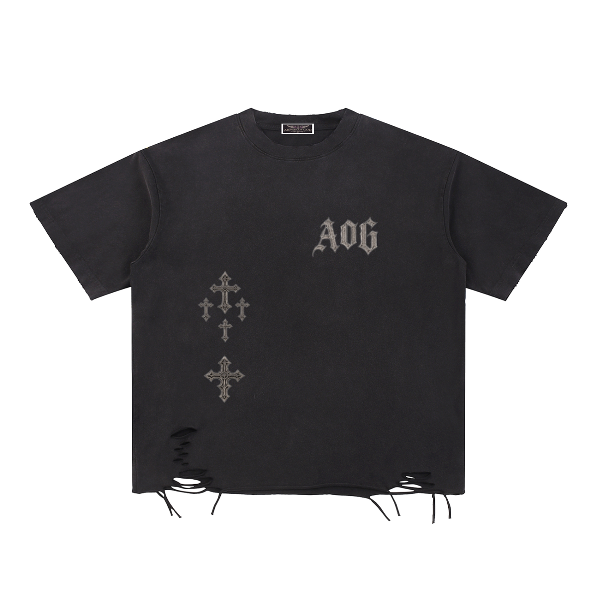 Snow Washed Raw-Hem T-Shirt