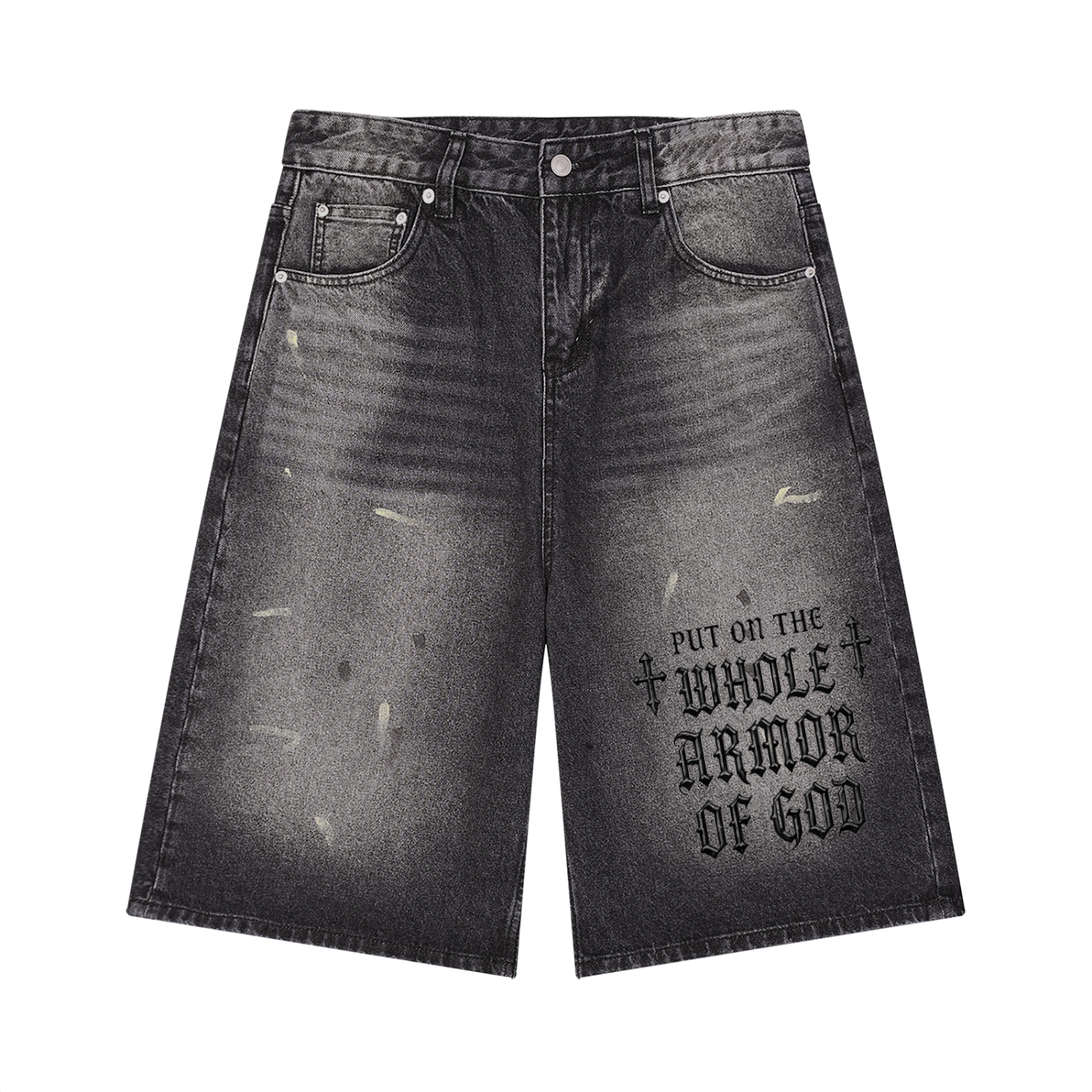 Men’s Vintage Wash Wide Leg Denim Shorts