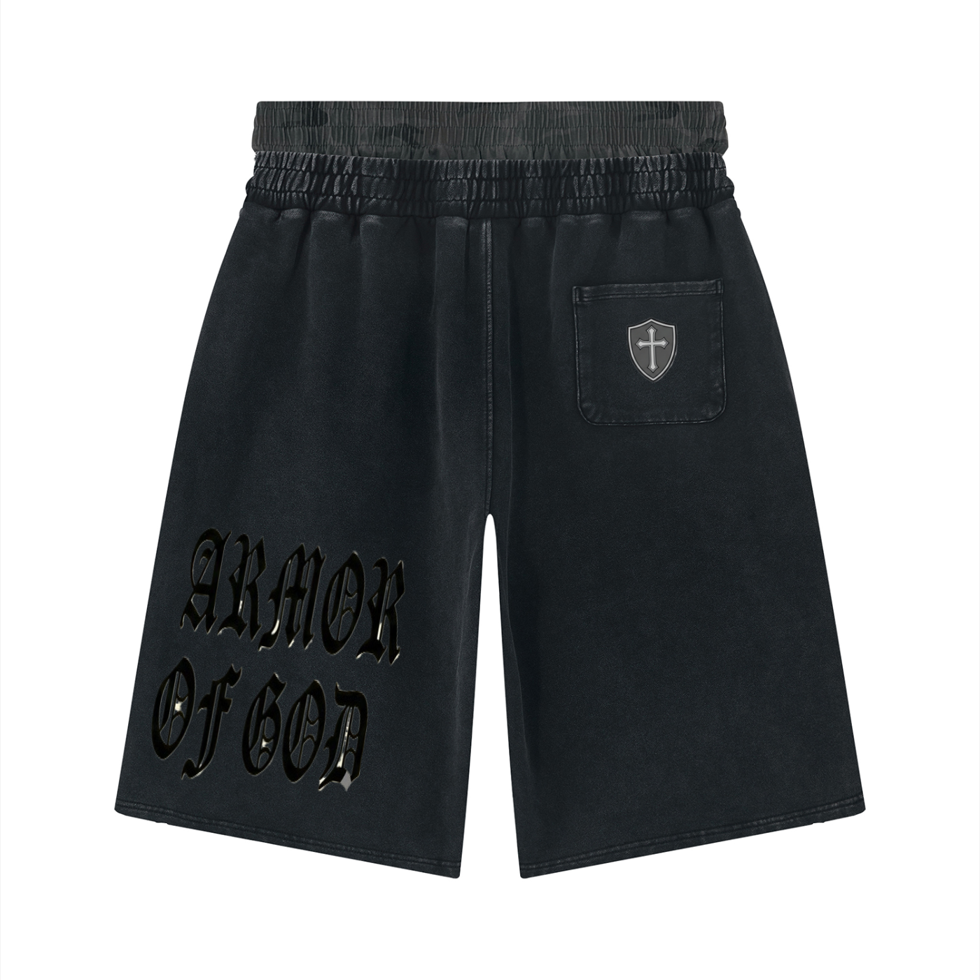 Unisex Vintage Wash Distressed Wide Leg Shorts