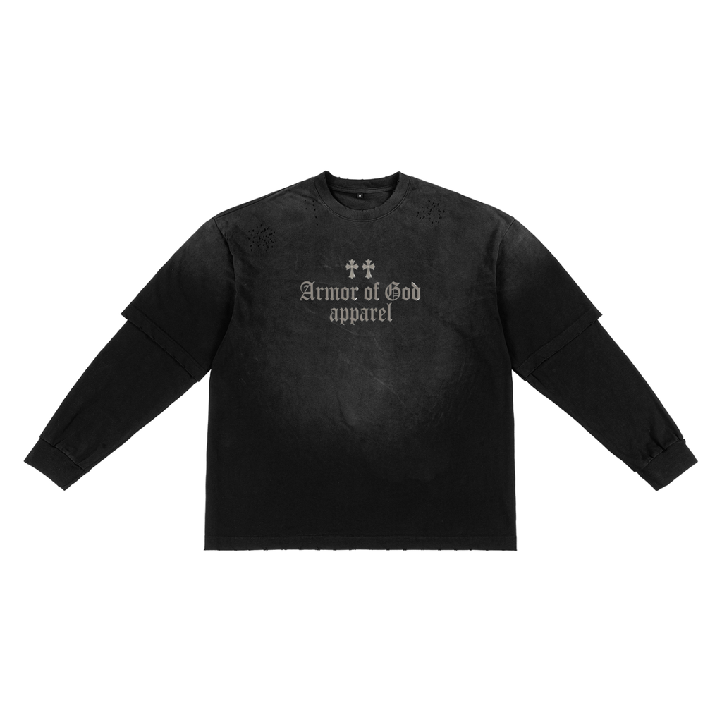 Sunfade Hand-Frayed Faux Two-Piece T-Shirt