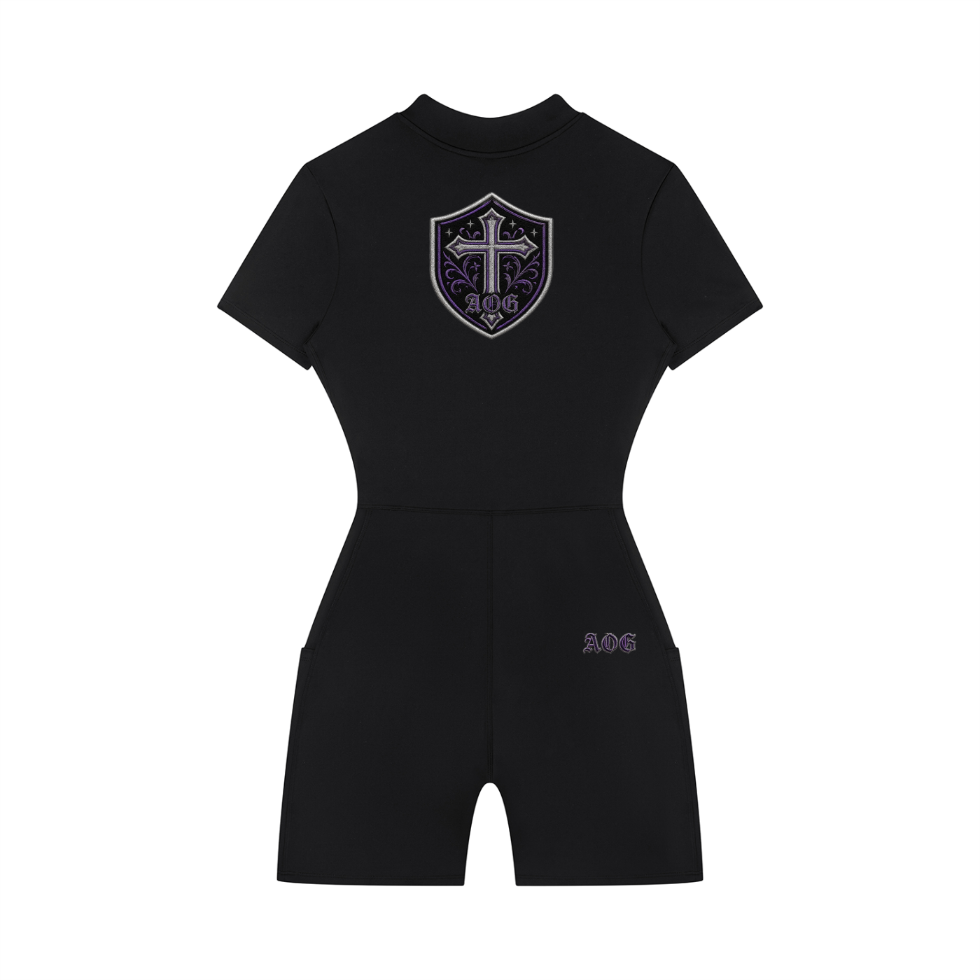 Women's Quarter-Zip Short Sleeve Romper