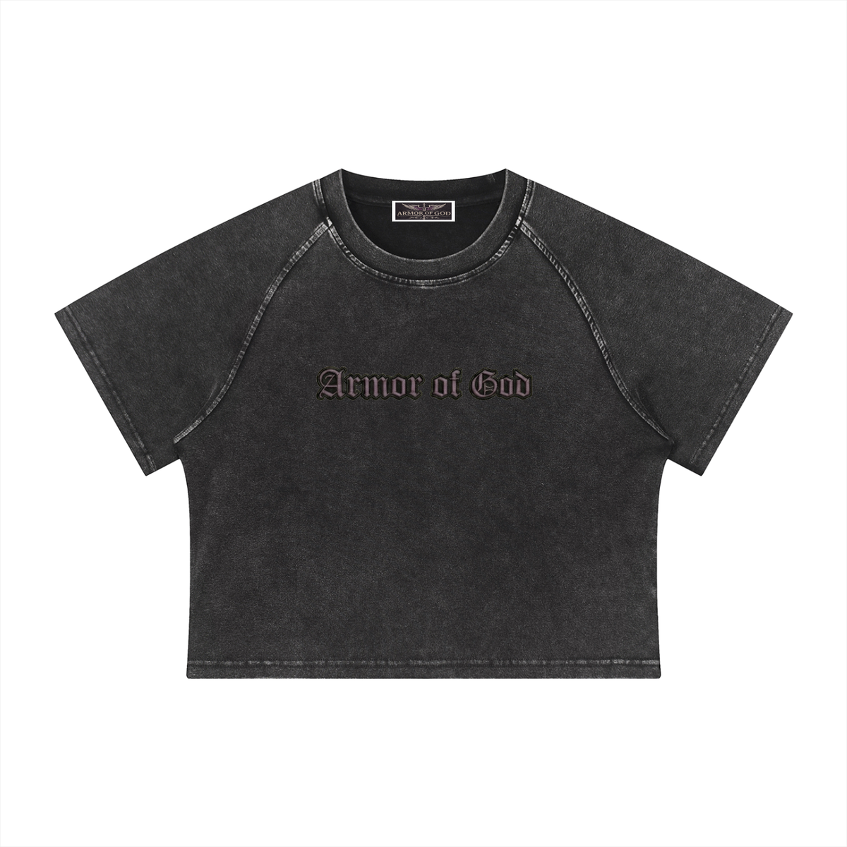 Women's Mineral Wash Raglan Crop T-Shirt